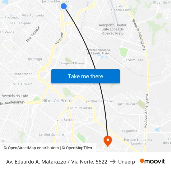 Av. Eduardo A. Matarazzo / Via Norte, 5522 to Unaerp map