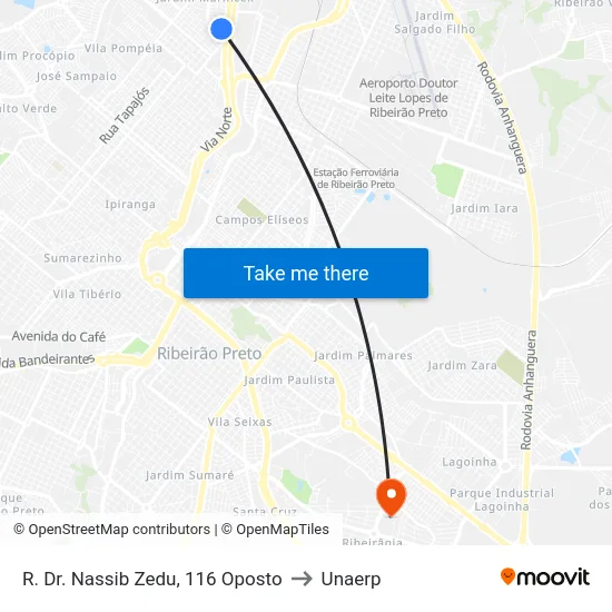 R. Dr. Nassib Zedu, 116 Oposto to Unaerp map