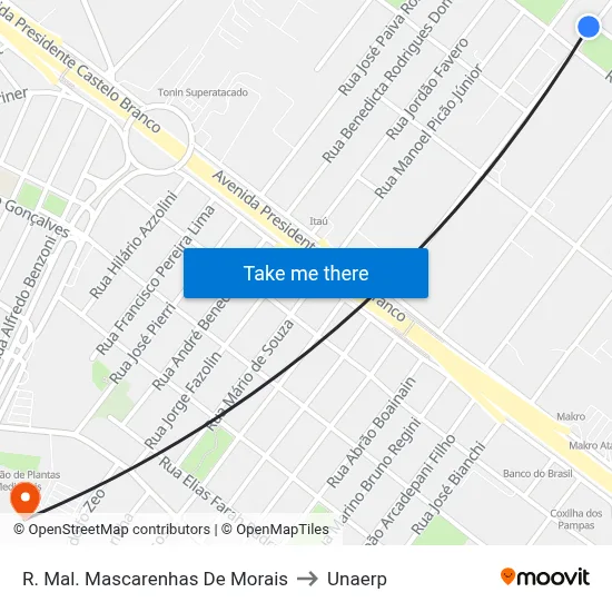 R. Mal. Mascarenhas De Morais to Unaerp map