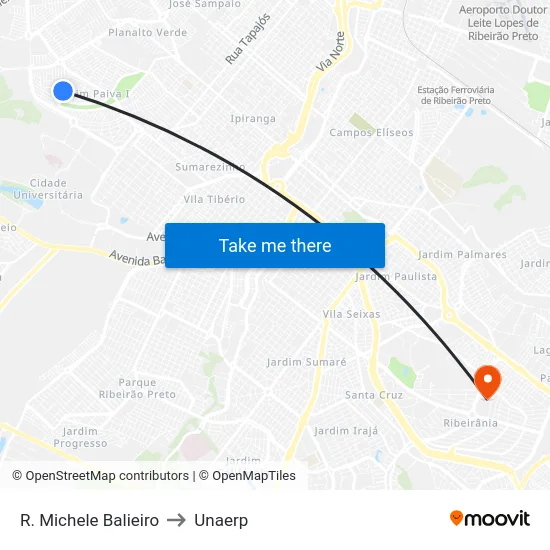 R. Michele Balieiro to Unaerp map