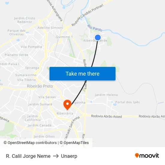 R. Calil Jorge Neme to Unaerp map