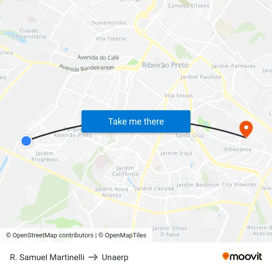 R. Samuel Martinelli to Unaerp map