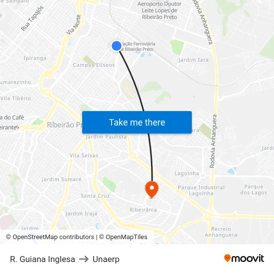 R. Guiana Inglesa to Unaerp map