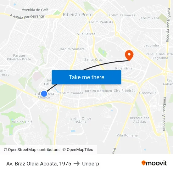 Av. Braz Olaia Acosta, 1975 to Unaerp map