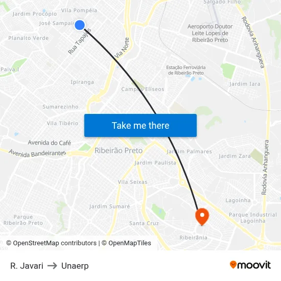 R. Javari to Unaerp map