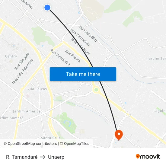 R. Tamandaré to Unaerp map