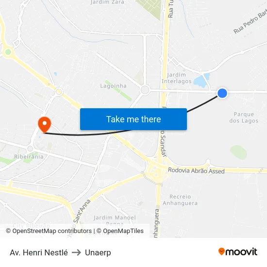 Av. Henri Nestlé to Unaerp map