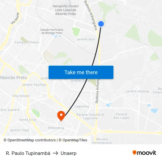 R. Paulo Tupinambá to Unaerp map