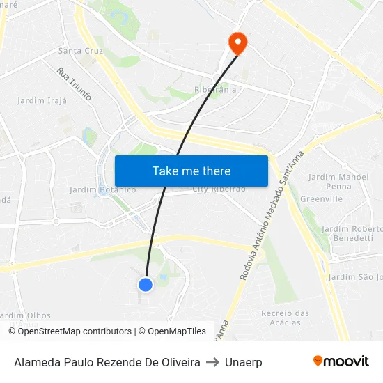 Alameda Paulo Rezende De Oliveira to Unaerp map