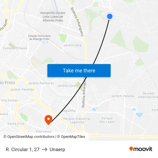 R. Circular 1, 27 to Unaerp map