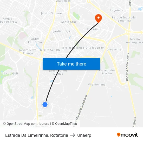 Estrada Da Limeirinha, Rotatória to Unaerp map