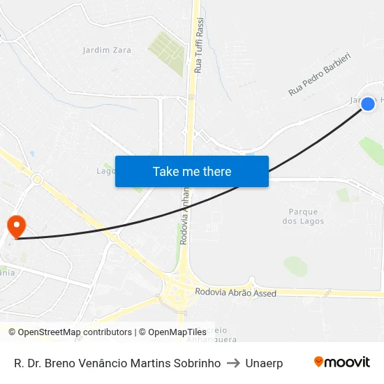 R. Dr. Breno Venâncio Martins Sobrinho to Unaerp map