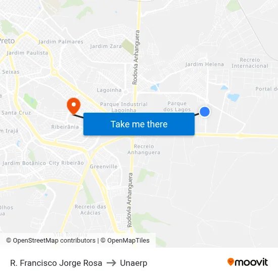 R. Francisco Jorge Rosa to Unaerp map