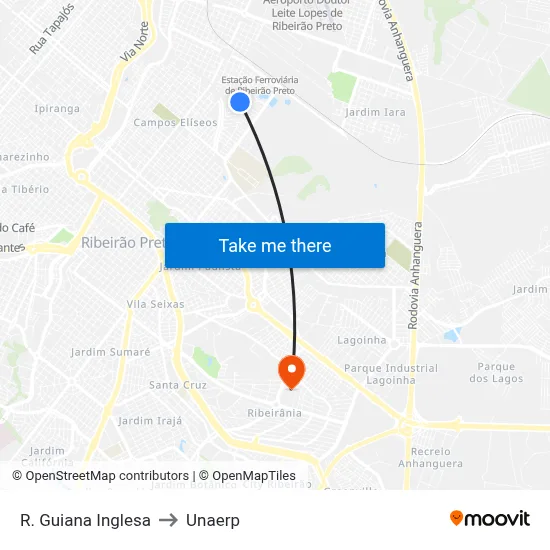 R. Guiana Inglesa to Unaerp map