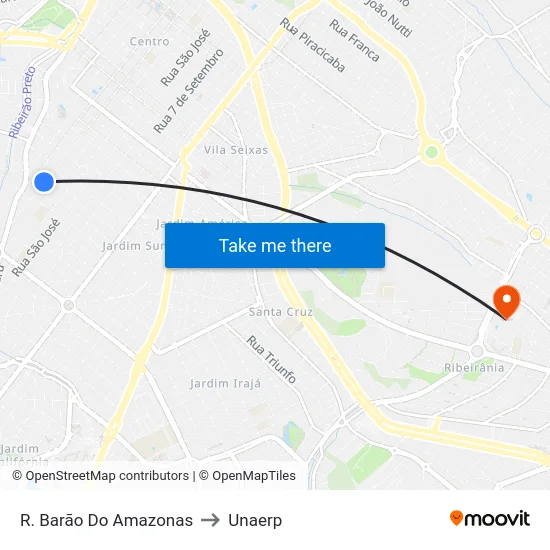 R. Barão Do Amazonas to Unaerp map