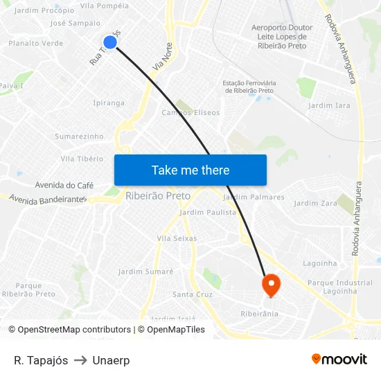 R. Tapajós to Unaerp map