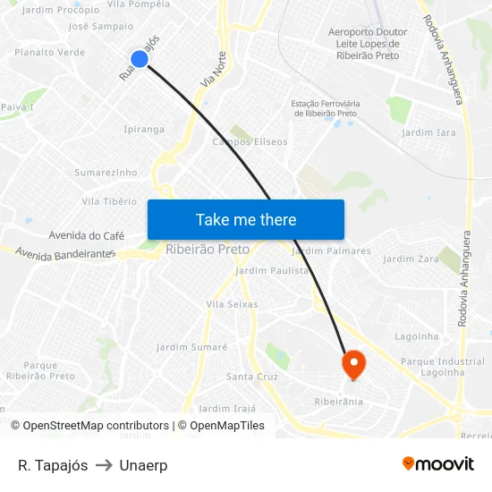 R. Tapajós to Unaerp map