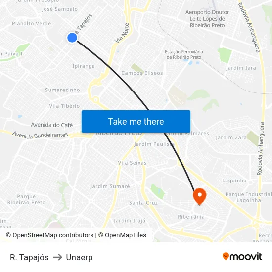 R. Tapajós to Unaerp map