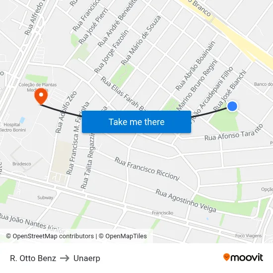 R. Otto Benz to Unaerp map