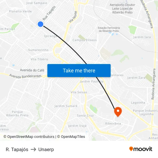 R. Tapajós to Unaerp map