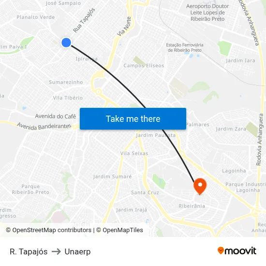 R. Tapajós to Unaerp map