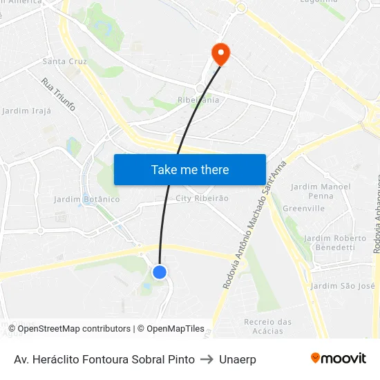 Av.  Heráclito Fontoura Sobral Pinto to Unaerp map