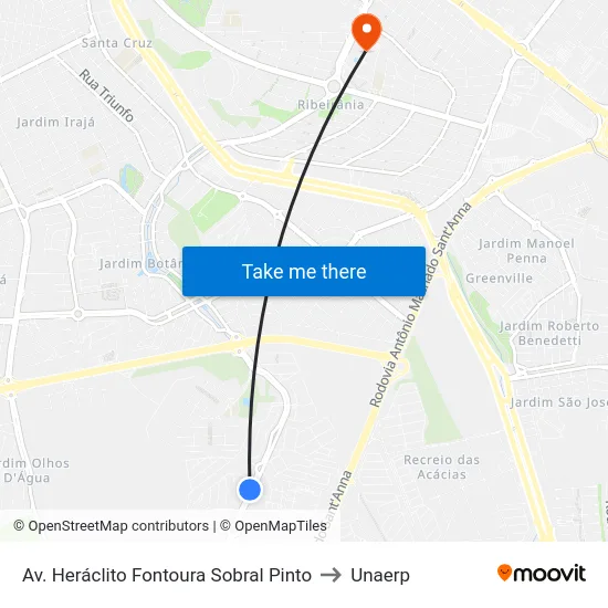 Av.  Heráclito Fontoura Sobral Pinto to Unaerp map