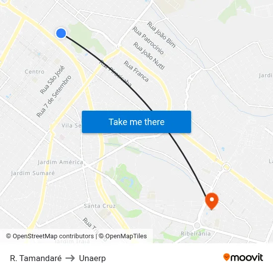 R. Tamandaré to Unaerp map