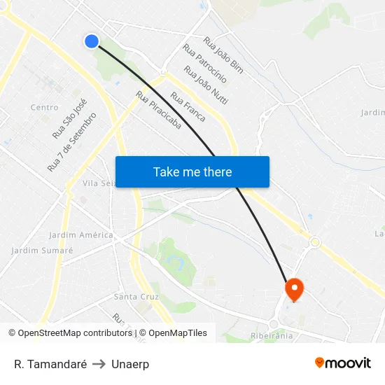 R. Tamandaré to Unaerp map