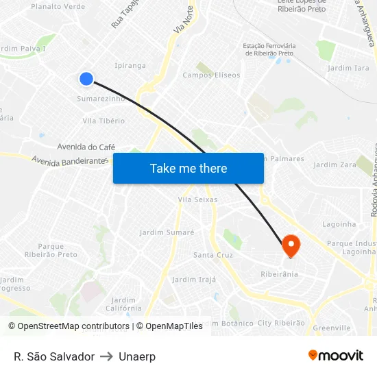 R. São Salvador to Unaerp map