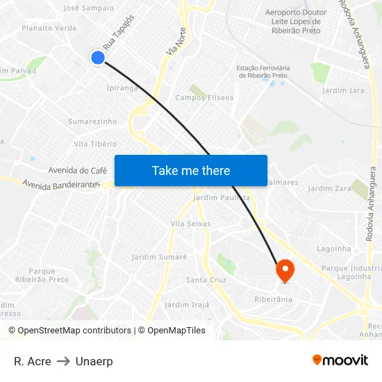 R. Acre to Unaerp map