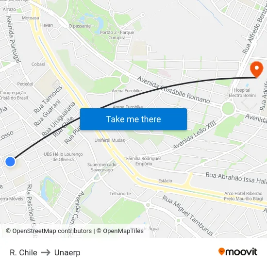 R. Chile to Unaerp map