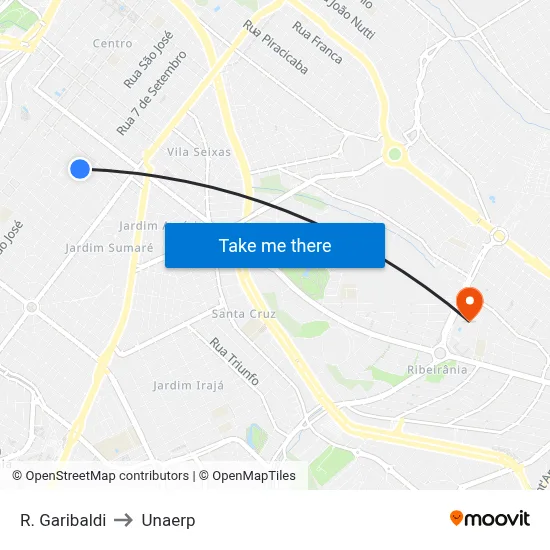 R. Garibaldi to Unaerp map