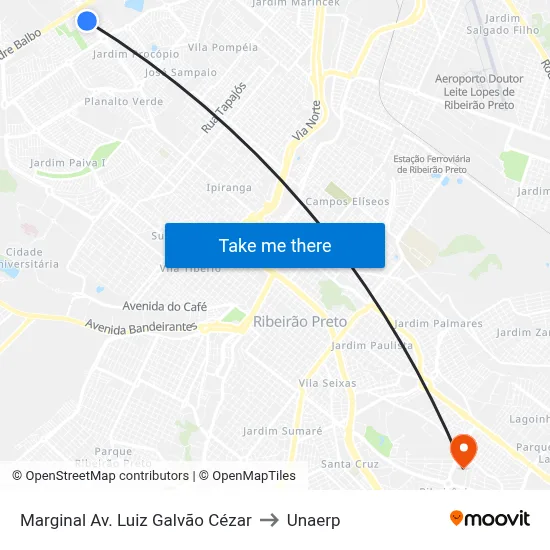 Marginal Av. Luiz Galvão Cézar to Unaerp map