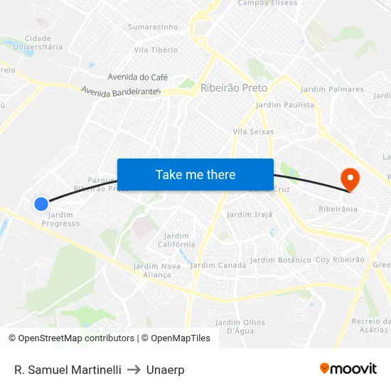 R. Samuel Martinelli to Unaerp map