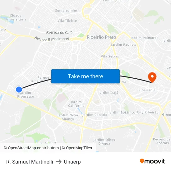 R. Samuel Martinelli to Unaerp map