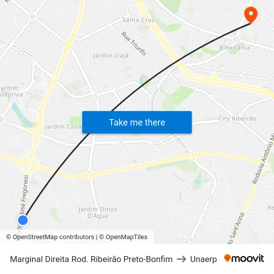 Marginal Direita Rod. Ribeirão Preto-Bonfim to Unaerp map