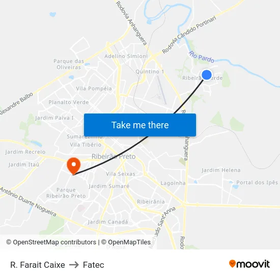 R.  Farait Caixe to Fatec map