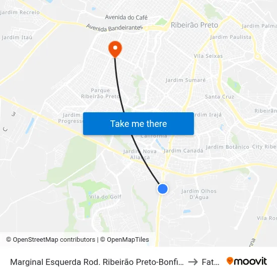 Marginal Esquerda Rod. Ribeirão Preto-Bonfim to Fatec map