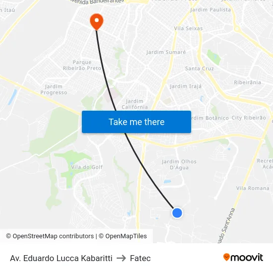 Av. Eduardo Lucca Kabaritti to Fatec map