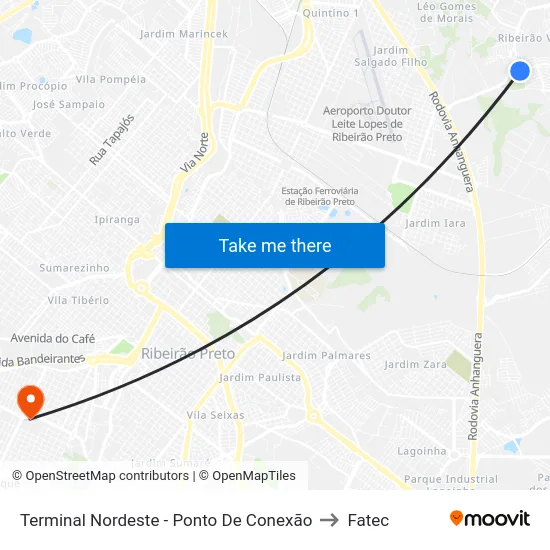 Terminal Nordeste - Ponto De Conexão to Fatec map