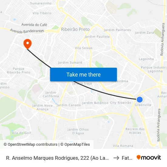 R. Anselmo Marques Rodrigues, 222 (Ao Lado) to Fatec map
