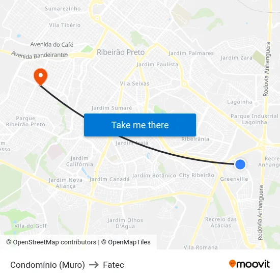 Condomínio (Muro) to Fatec map