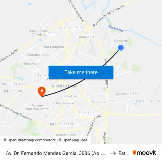 Av. Dr. Fernando Mendes Garcia, 3886 (Ao Lado) to Fatec map