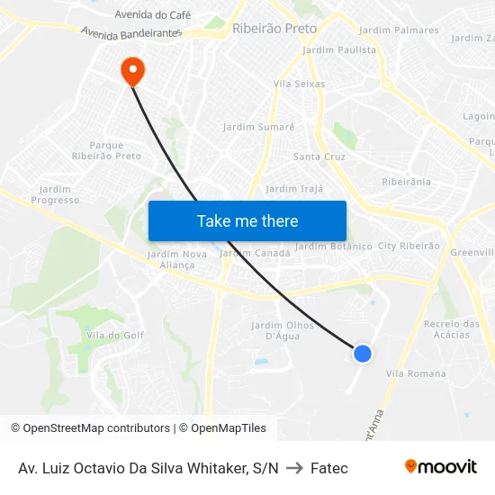 Av. Luiz Octavio Da Silva Whitaker, S/N to Fatec map