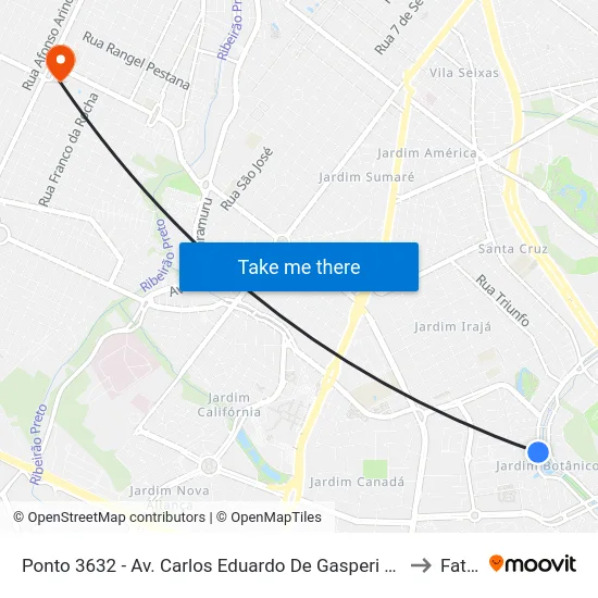 Ponto 3632 - Av. Carlos Eduardo De Gasperi Consoni to Fatec map