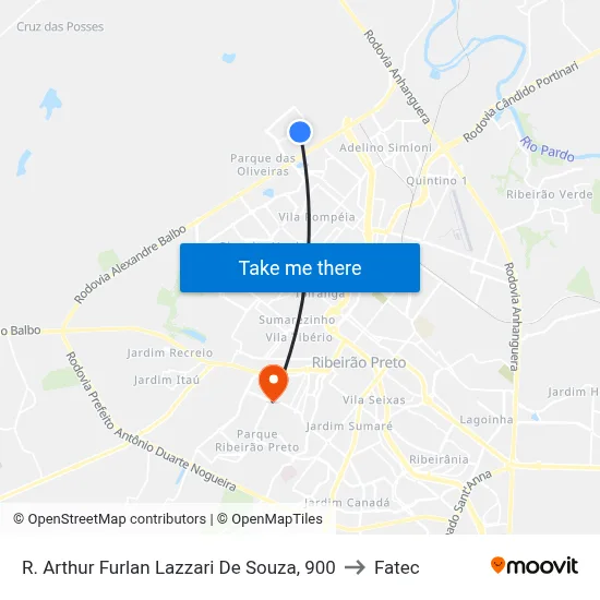 R. Arthur Furlan Lazzari De Souza, 900 to Fatec map