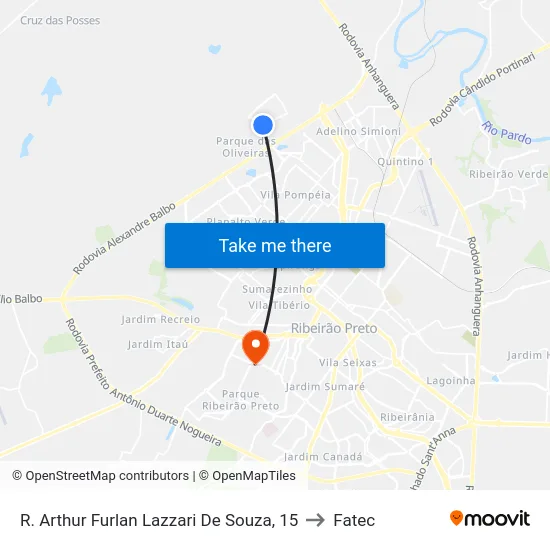 R. Arthur Furlan Lazzari De Souza, 15 to Fatec map