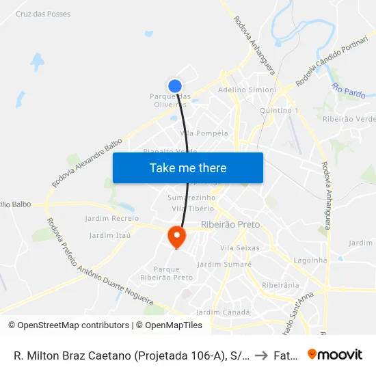 R. Milton Braz Caetano (Projetada 106-A), S/N to Fatec map