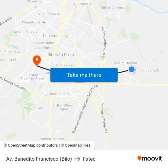 Av. Benedito Francisco (Bilo) to Fatec map